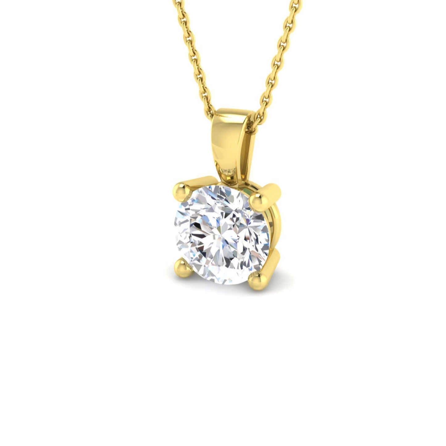 2.00ct Lab Grown Diamond Round Solitaire Pendant Necklace in 9k Gold