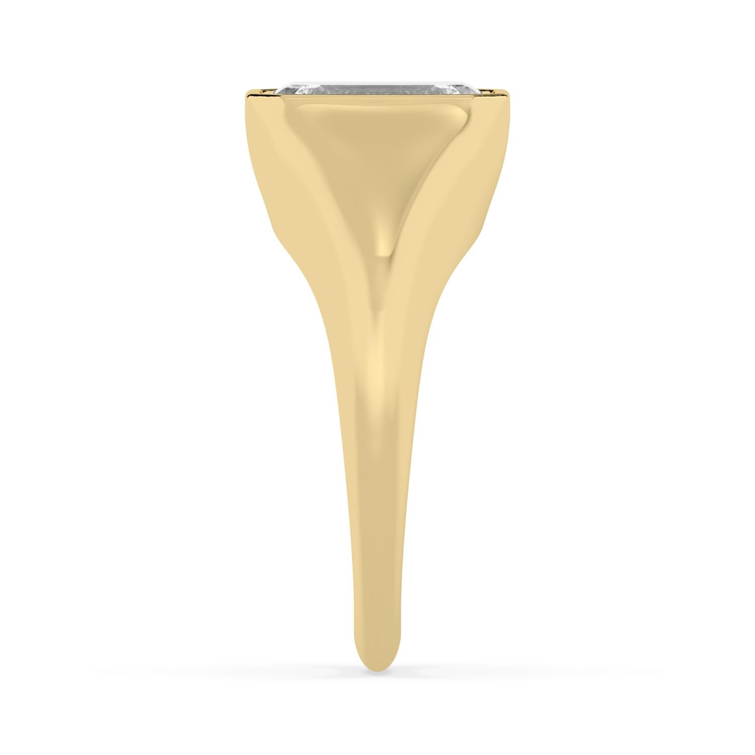 3.00ct Emerald cut Lab Grown Diamond Signet Ring