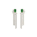 10.54ct Lab Grown Emerald and Marquise and Pear Lab Grown Diamond Exceptional Earrings