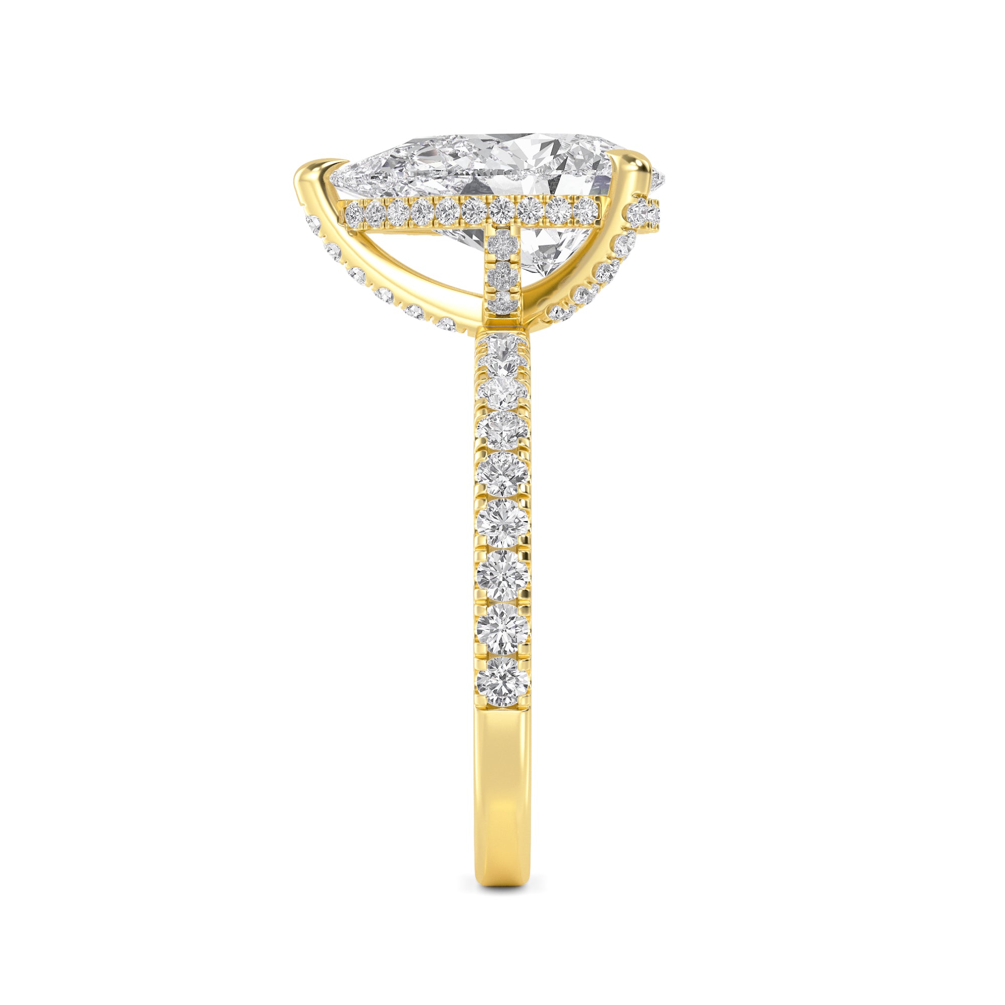 The Natasha 3.70ctw Pear cut Lab Grown Diamond Hidden Halo Engagement Ring