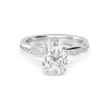 3.20ctw Oval cut Lab Grown Diamond Channel Set Engagement Ring