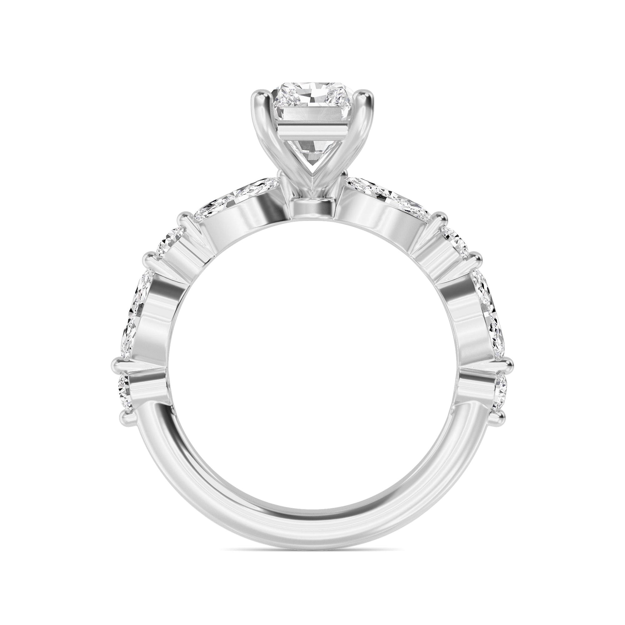 The Lucia 2.78ctw Emerald cut Lab Grown Diamond Engagemnt Ring
