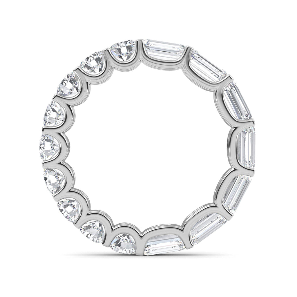 2.76ct Emerald and Round cut Half and Half Full Eternity Ring