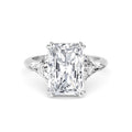5.80ctw Radiant and Trilliant cut Lab Grown Diamond Trilogy Engagement Ring