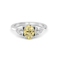 2.00ctw Oval cut Yellow Lab Grown Diamond Trilliant Trilogy Engagement Ring