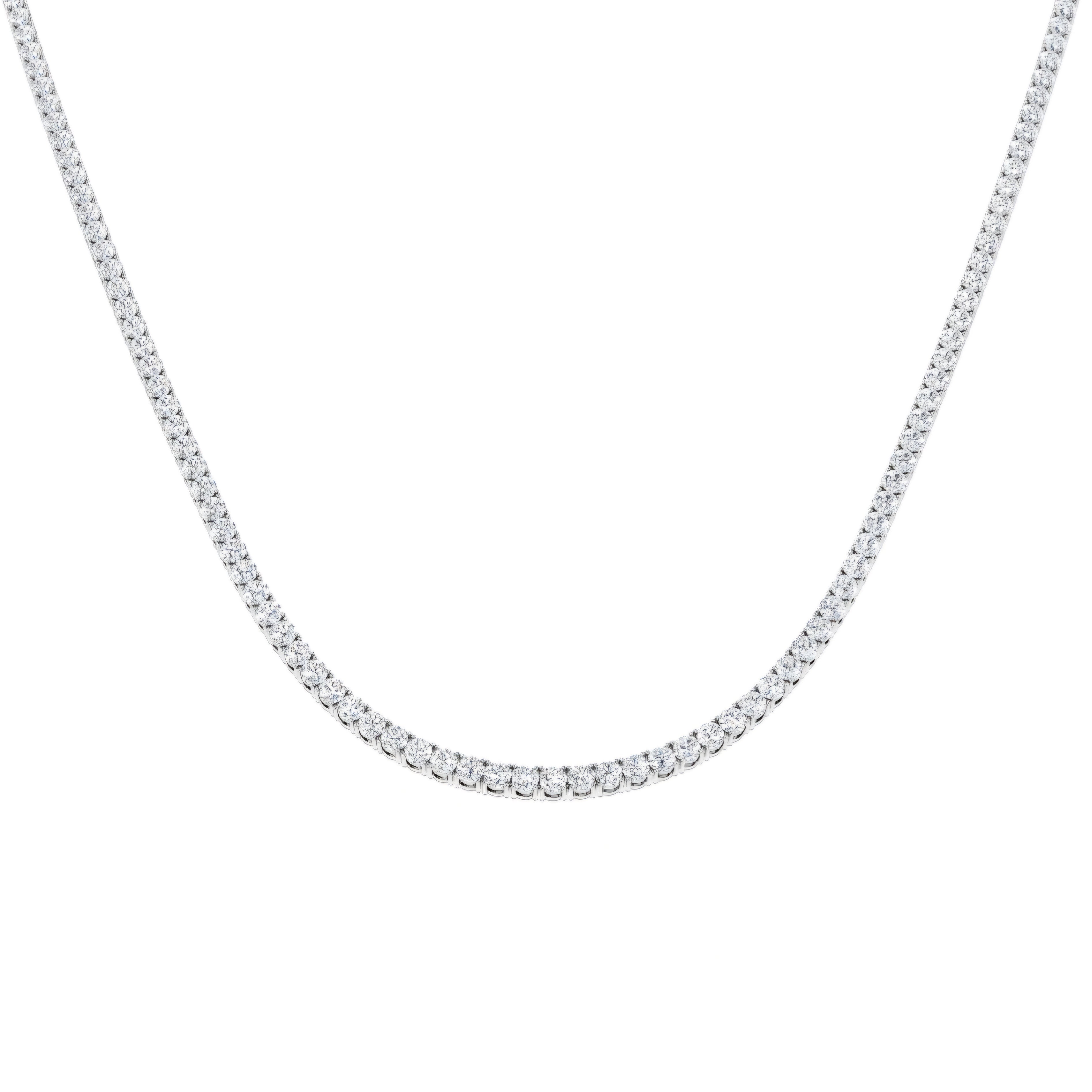 10.00ct Lab Grown Diamond Tennis Necklace in 9k Gold