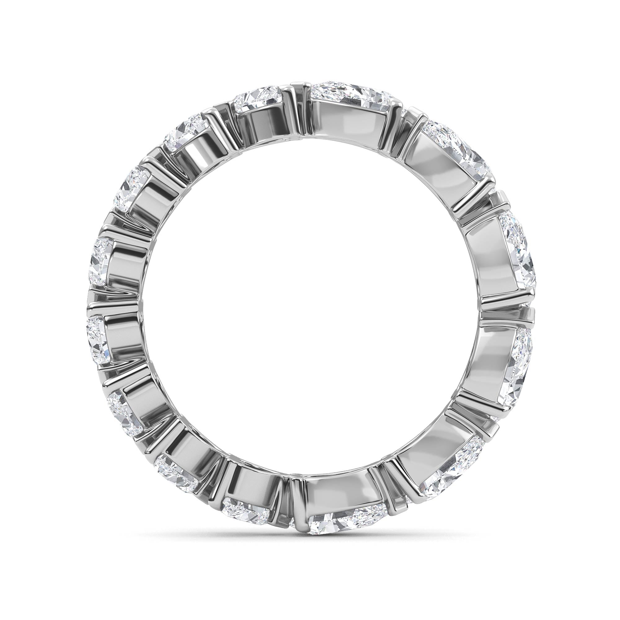 2.50ct Heart and Pear cut Half and Half Full Eternity Ring
