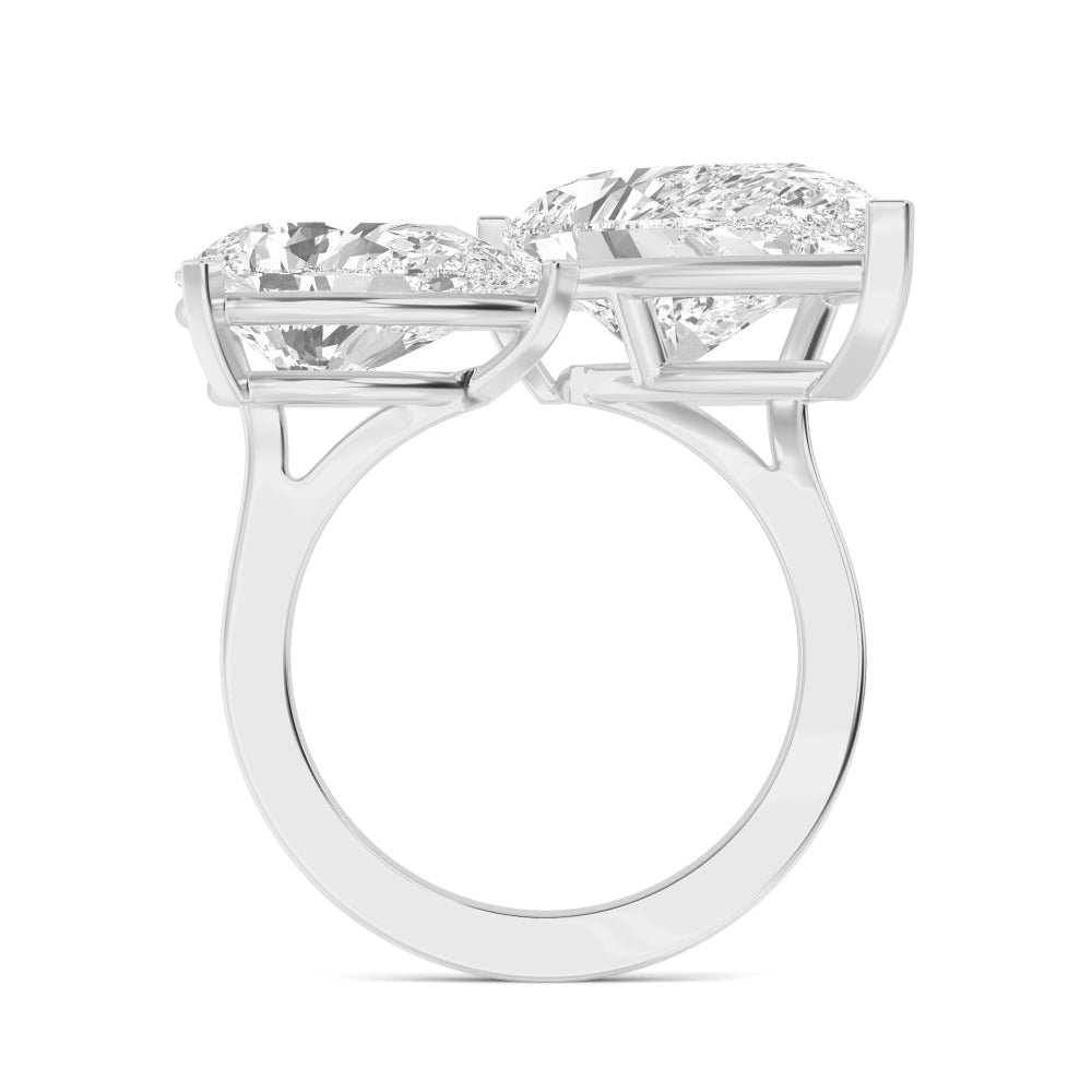 4.00ctw Double Pear cut Lab Grown Diamond Toi et Moi Engagement Ring