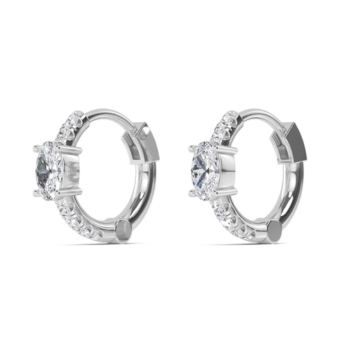 0.54ct Oval Accent Lab Grown Diamond Hoop Earrings