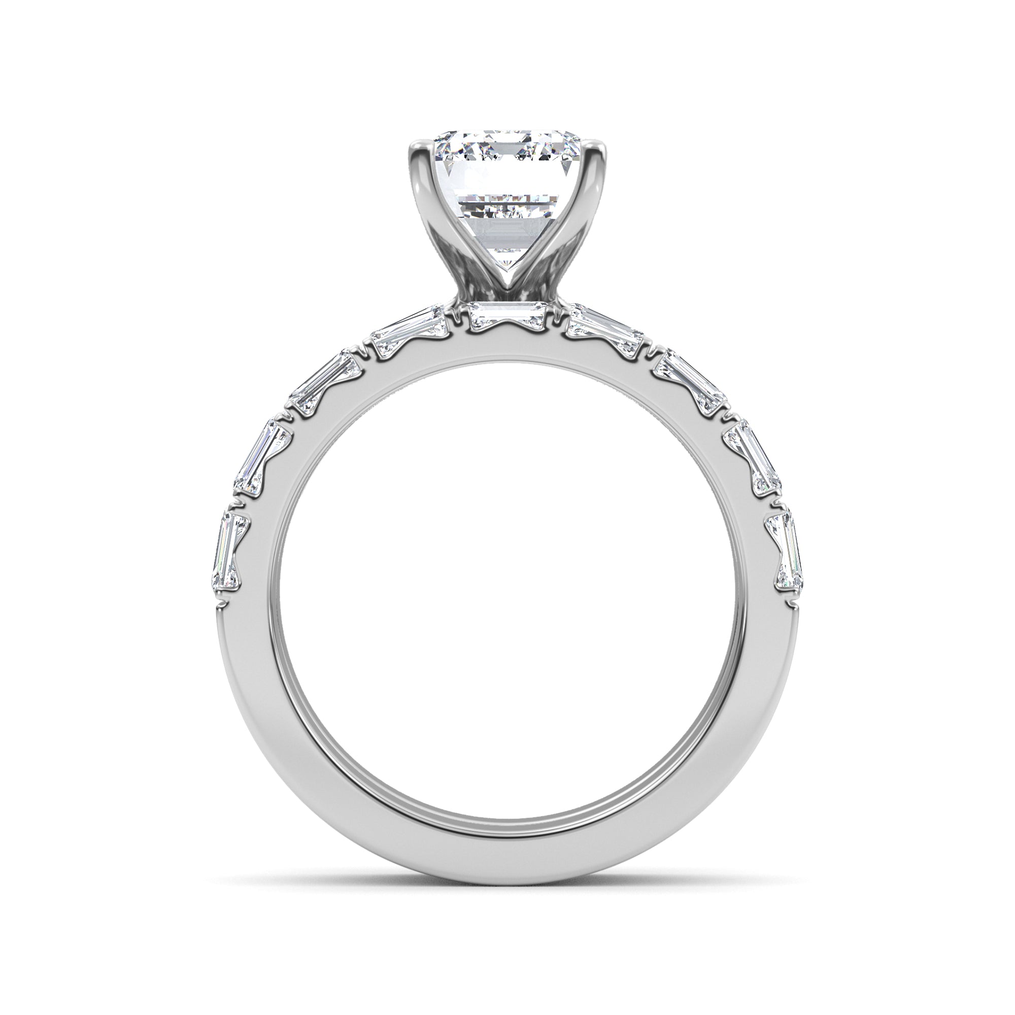 4.97ctw Emerald cut Lab Grown Diamond Exceptional Engagement and Emerald cut Wedding Ring Set