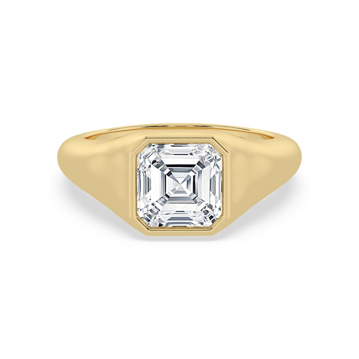 3.00ct Asscher cut Lab Grown Diamond Signet Ring