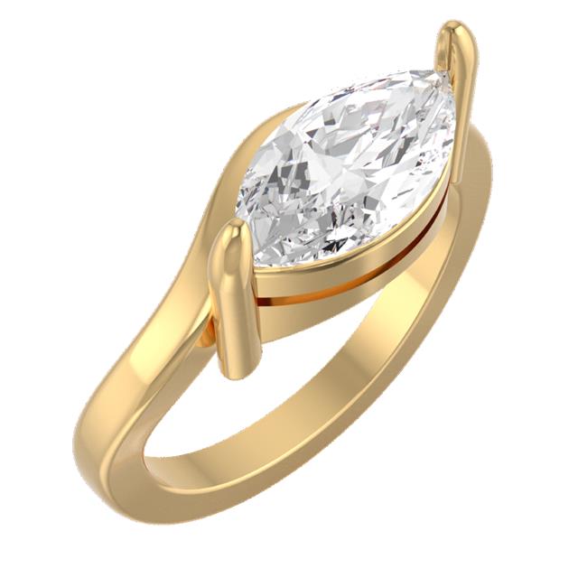 1.00ct Marquise Lab Grown Diamond Wave Pinky Ring