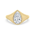 2.50ct Pear cut Lab Grown Diamond Signet Ring