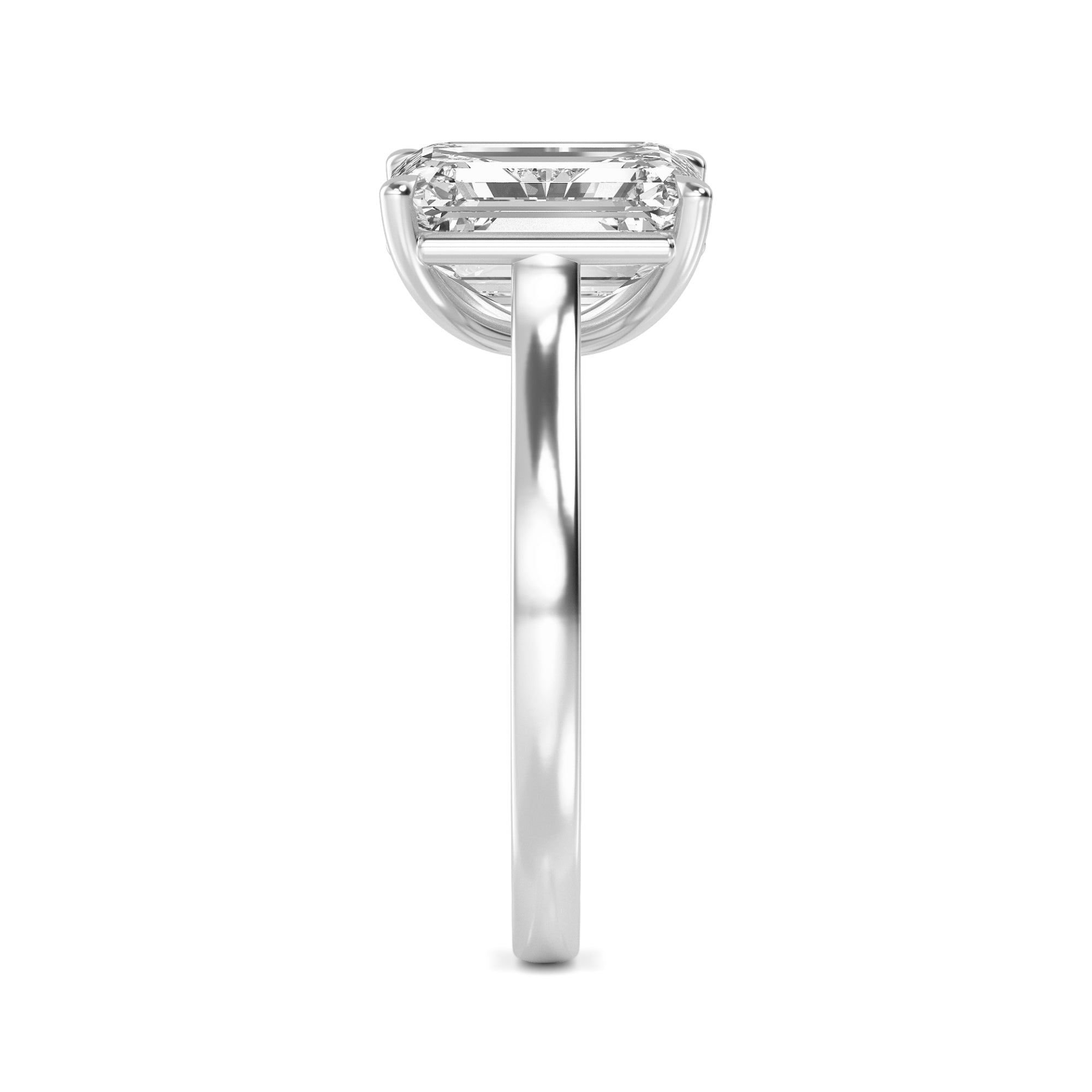 4.00ctw Emerald cut and Oval Lab Grown Diamond Toi et Moi Engagement Ring