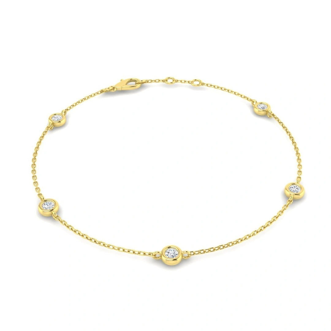 0.40ct Lab Grown Diamond Station Bracelet