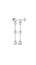 0.85ct Lab Grown Diamond Line Drop Bezel Bar Earrings in 9k Gold
