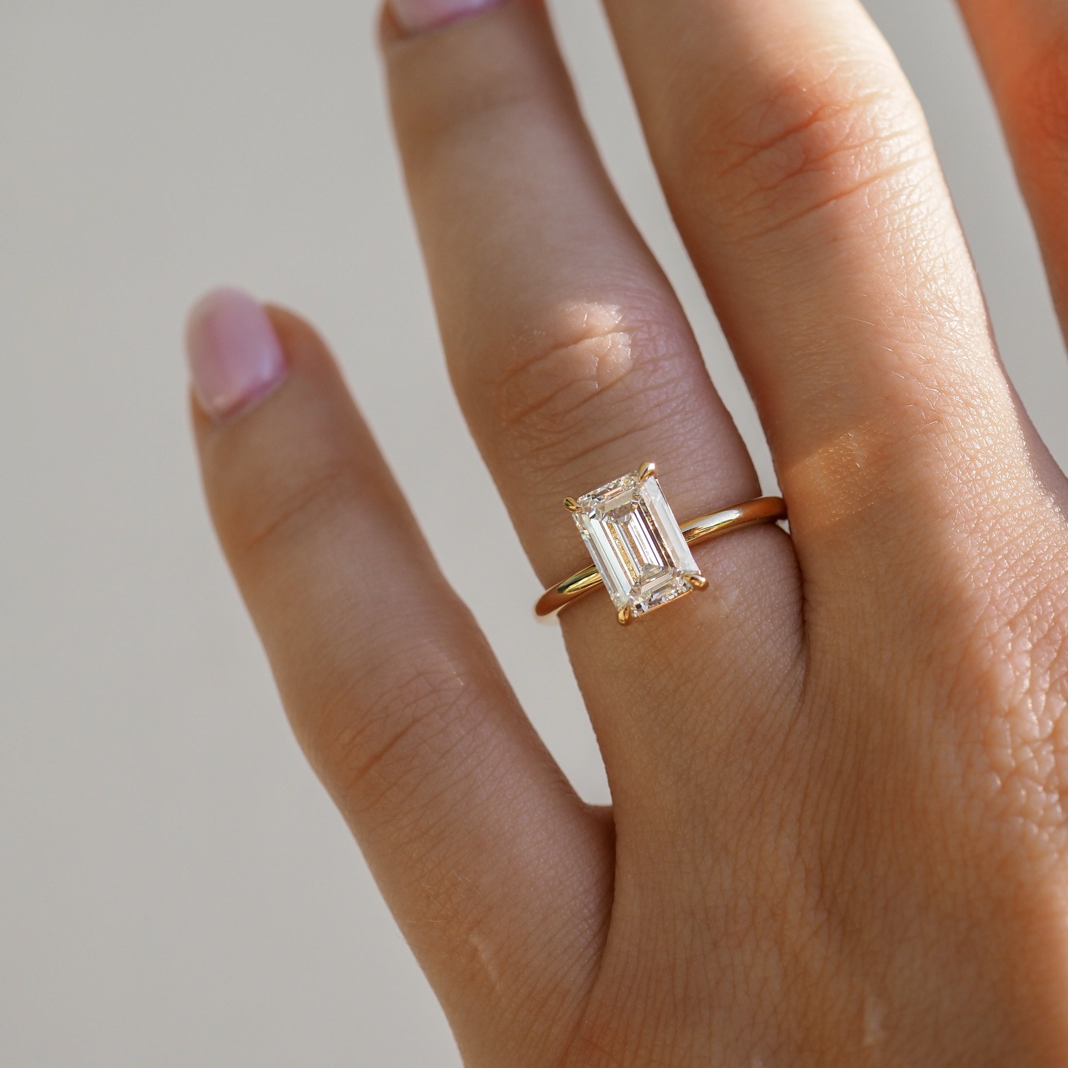 The Emma 2.00ct Emerald cut Lab Grown Diamond Solitaire Engagement Ring