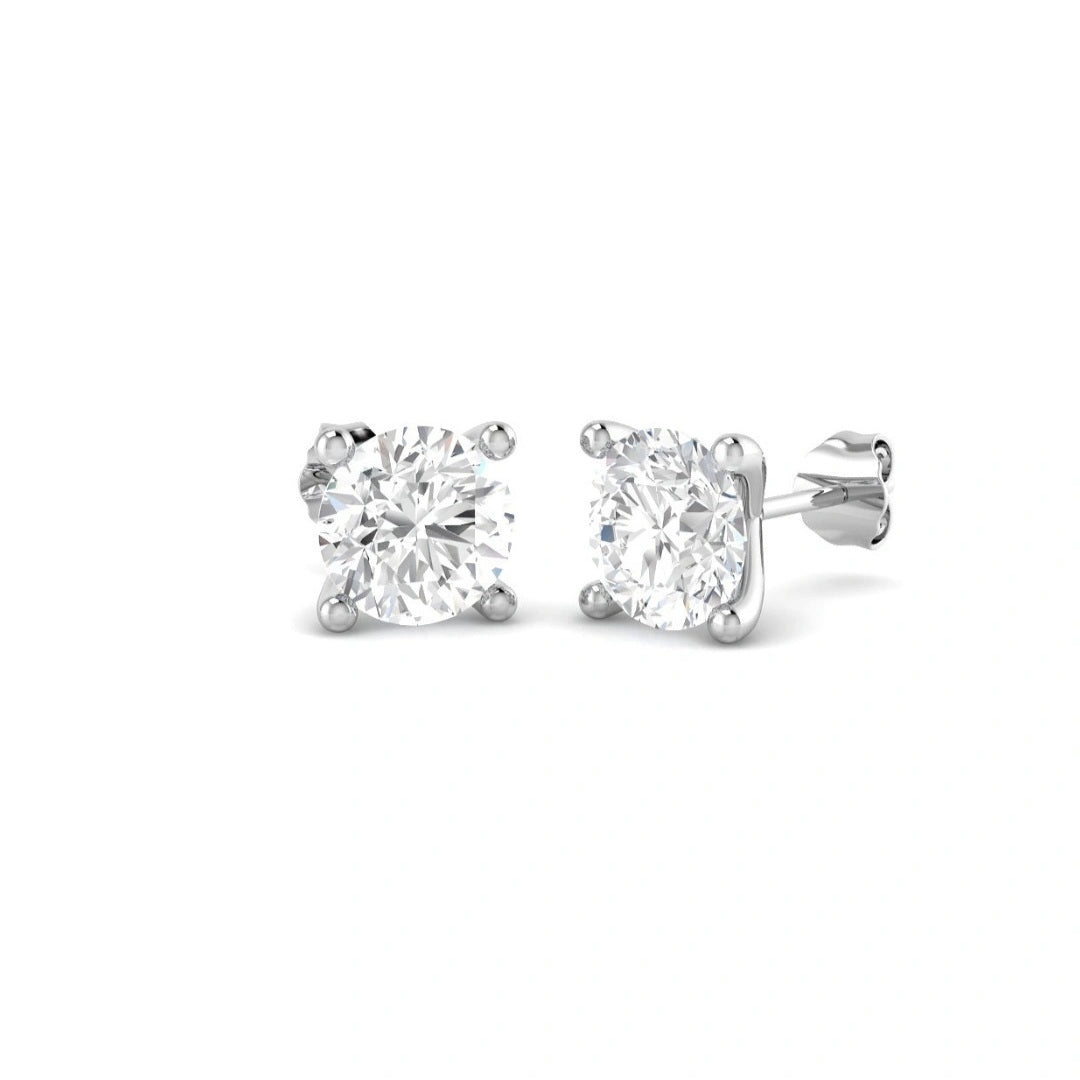 4.00ct Lab Grown Diamond Solitaire Earrings in 9k Gold