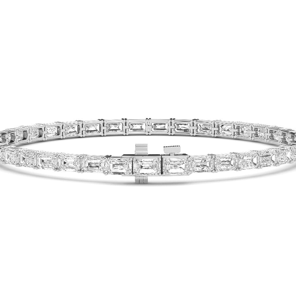 7.00ct Lab Grown Diamond Emerald cut East-West Tennis Bracelet