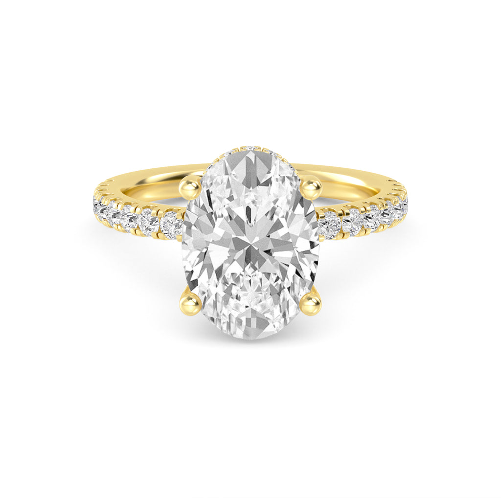 The Natasha 3.70ctw Oval cut Lab Grown Diamond Hidden Halo Engagement Ring