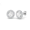 1.39ct Lab Grown Diamond Round Halo Earrings in 9k Gold