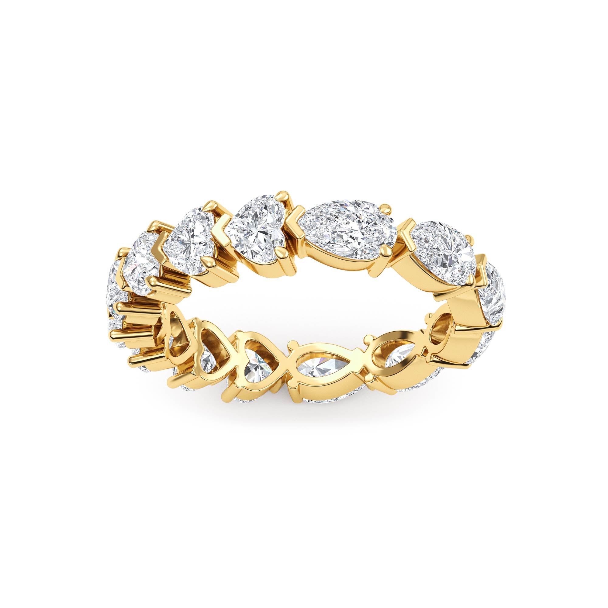 2.50ct Heart and Pear cut Half and Half Full Eternity Ring