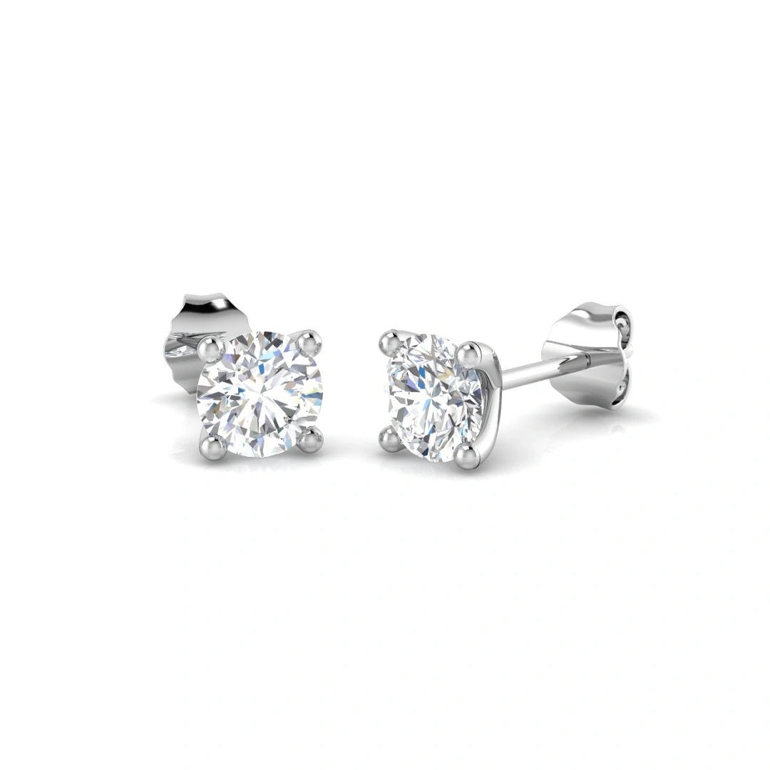 1.00ct Lab Grown Diamond Solitaire Earrings in 9k Gold