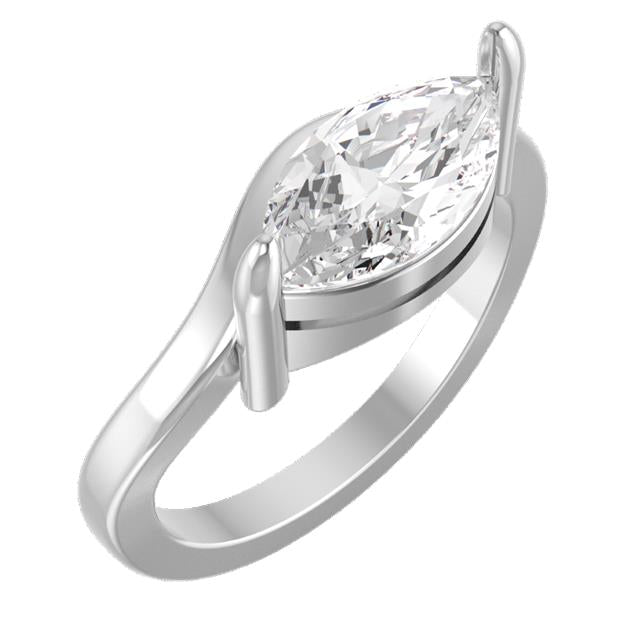 1.00ct Marquise Lab Grown Diamond Wave Pinky Ring