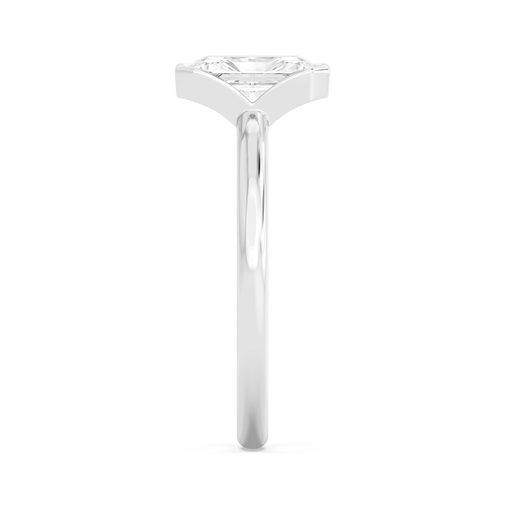 1.50ct Radiant cut Lab Grown Diamond Bezel Solitaire Engagement Ring