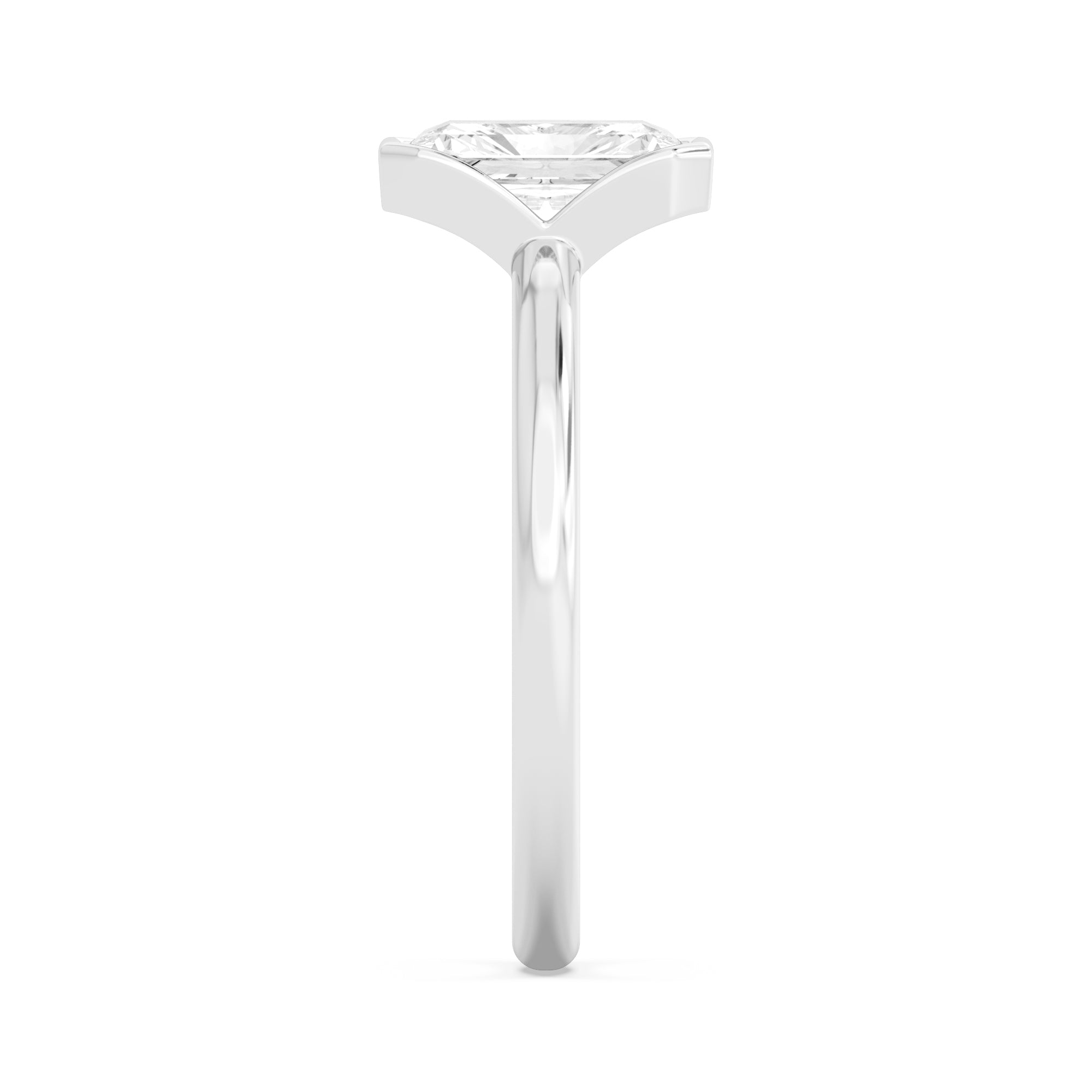 1.50ct Radiant cut Lab Grown Diamond Bezel Solitaire Engagement Ring