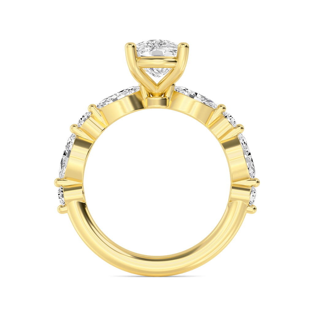 The Lucia 2.78ctw Elongated Cushion cut Lab Grown Diamond Engagemnt Ring