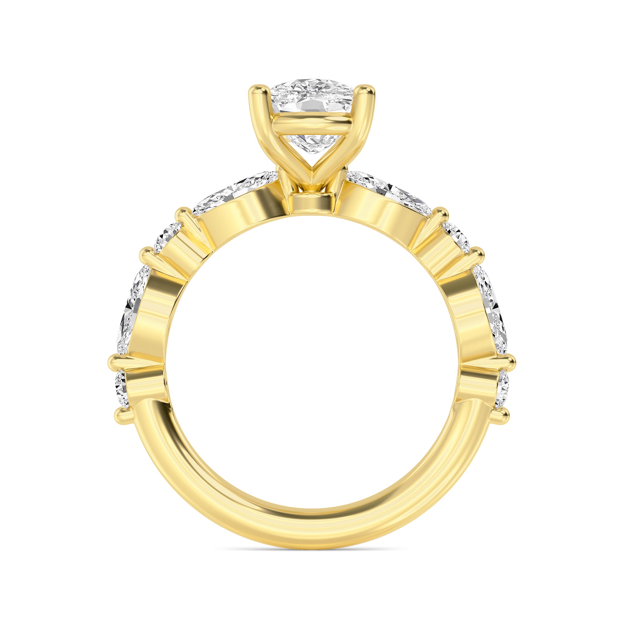 The Lucia 2.78ctw Elongated Cushion cut Lab Grown Diamond Engagemnt Ring