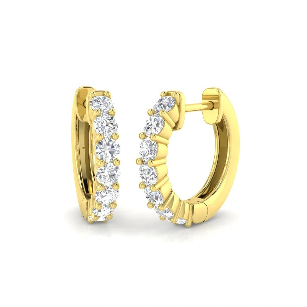 0.74ct 15.40mm Lab Grown Diamond Hoop Earrings