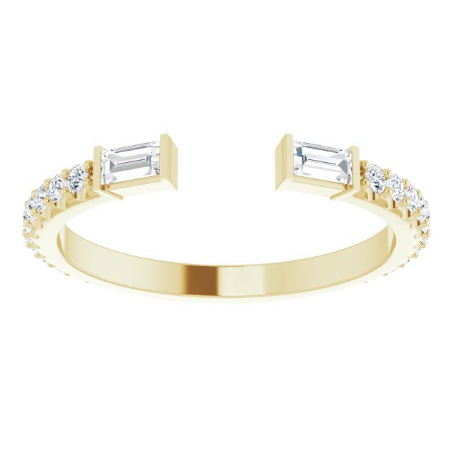 0.50ct Round and Baguette Lab Grown Diamond Open Ring