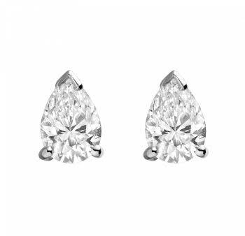 2.00ct Lab Grown Diamond Pear cut Basket Style Earrings in 14k Gold