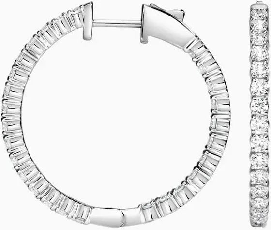 2.30ct Lab Grown Diamond Inside Out 25mm Hoops in 14k Gold