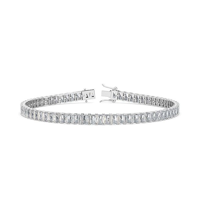 6.50ct Radiant Lab Grown Diamond Tennis Bracelet in 14k Gold