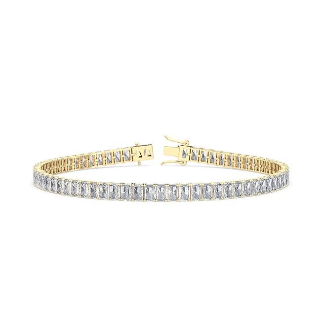 6.50ct Radiant Lab Grown Diamond Tennis Bracelet in 14k Gold