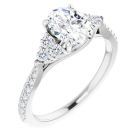 The Bella 1.57ct Lab Grown Oval Accented Engagement Ring