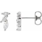 0.40ct Marquise Floral Lab Grown Diamond Earrings