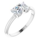 0.80ct Lab Grown Diamond 2 Stone Ring in Gold