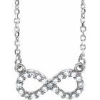 0.12ct Diamond Small Infinity Necklace in 14k White gold