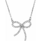 0.25ct Diamond Bow Necklace in 14k White Gold