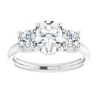 The Elena 2.00ct Oval and Round Trilogy Lab Grown Ring 