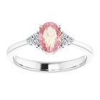 1ct Oval Morganite and Diamond Accented Ring 