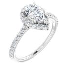 The Infinity 1.24ct Pear Halo Lab Grown Engagement Ring in Gold