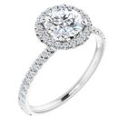 The Charlotte 1.44ct Round Lab Grown Diamond Accented Halo Engagement Ring 
