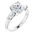 The Cassandra 2.42ct Round & Baguette Lab Grown Engagement Ring in Gold