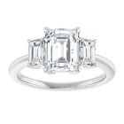 The Katherine 2.50ct Emerald Cut Trilogy Lab Grown Ring