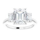 The Katherine 2.80ct Emerald Cut Trilogy Lab Grown Ring in Platinum
